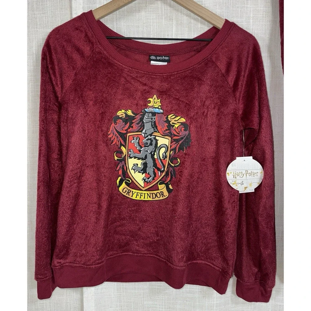 NWT Harry Potter Gryffindor Junior's Pajama‎ Set Fleece PJammy PJs Size S Small - Picture 3 of 5